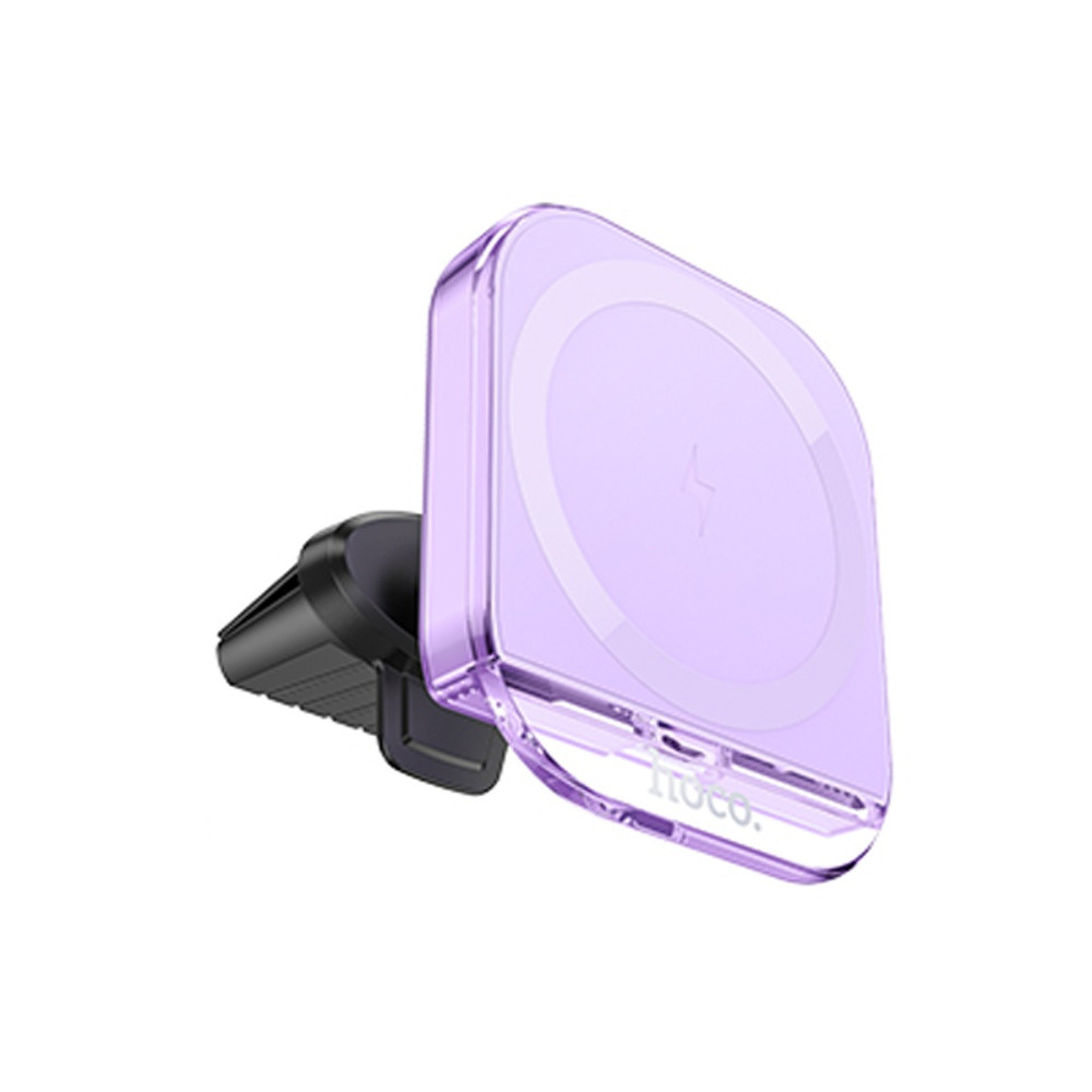 Автотримач Hoco HW17, Wireless Charging MagSafe, 15W, Purple - 1