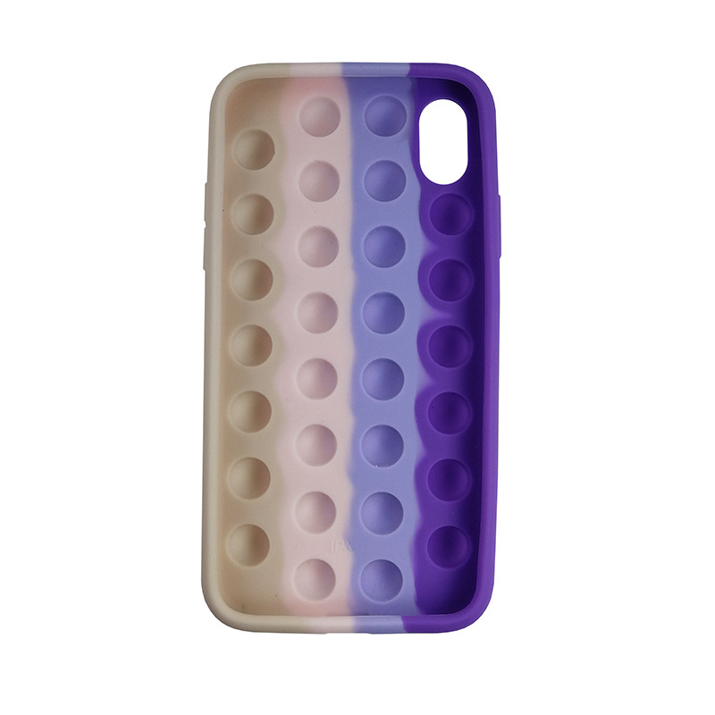Чохол Pop it Silicon case iPhone X/XS Violet+Pink+Cream - 2