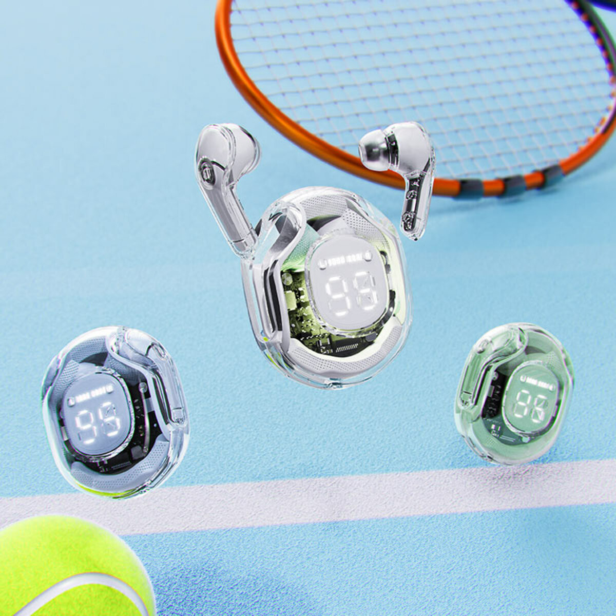 Безпровідна гарнітура Acefast T8 Crystal, White Moon - 3