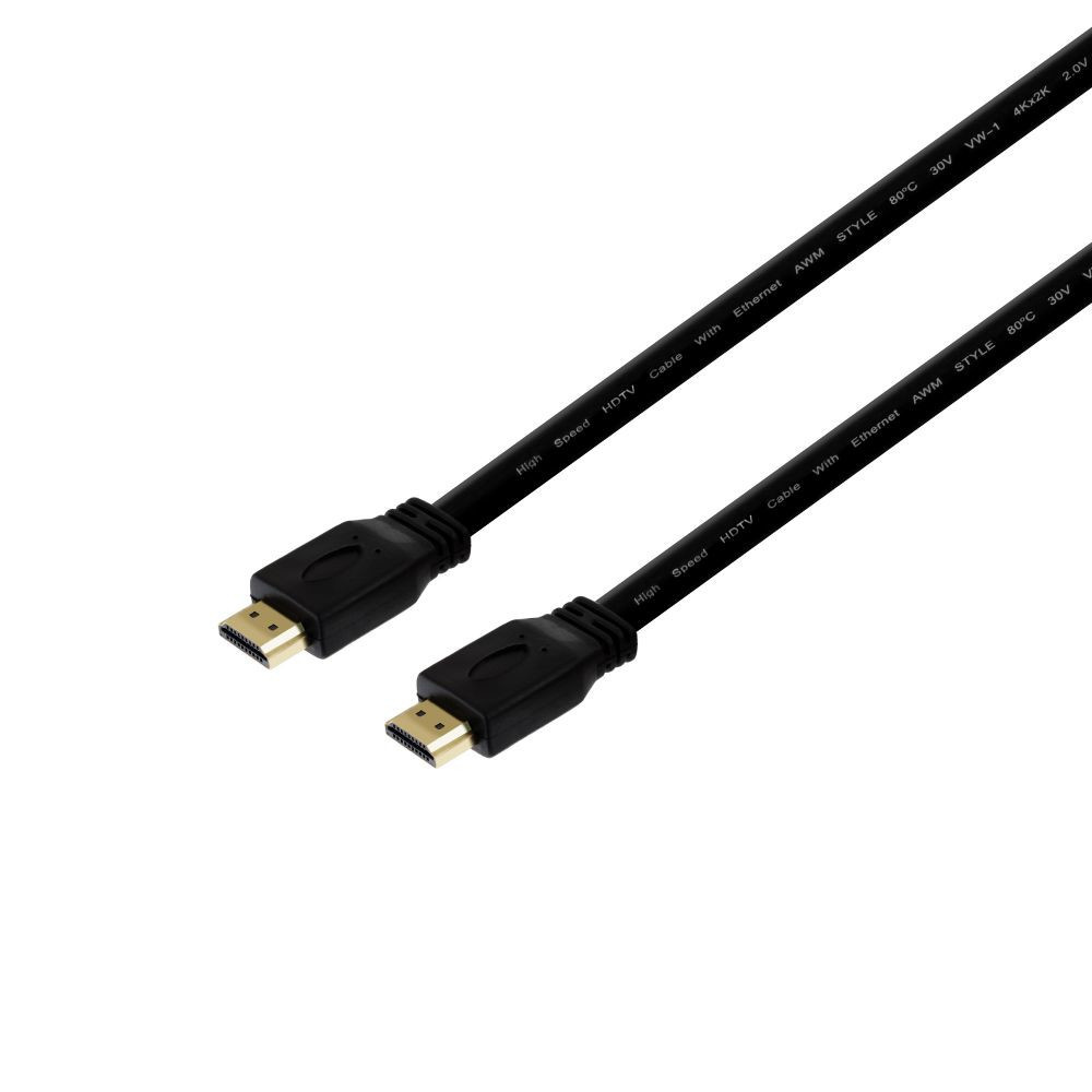 Кабель HDMI-HDMI 1.4V Flat 1.5m Black - 1