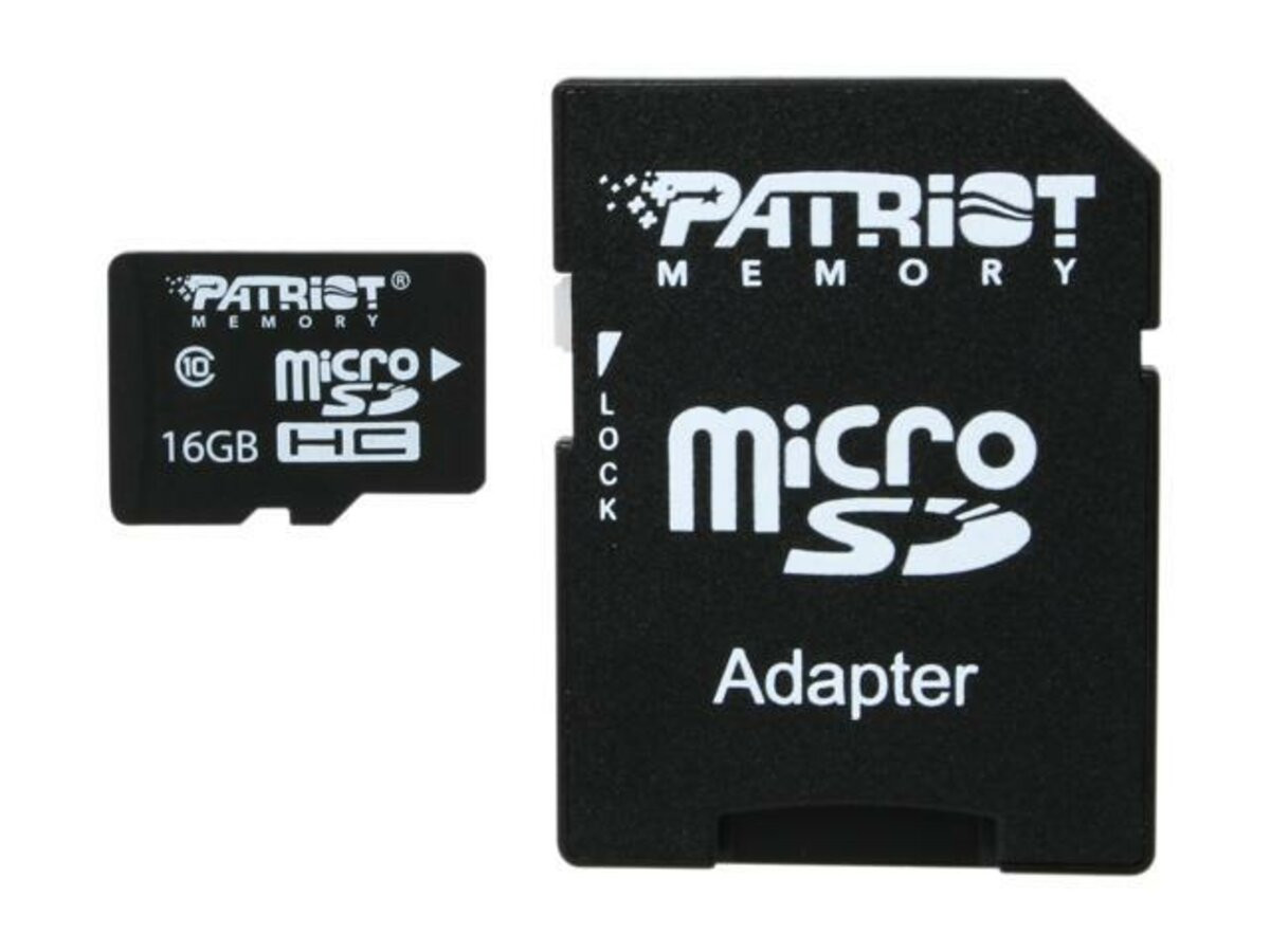Карта пам'яті Patriot LX Series, 16Gb, micro SDHC UHS-1, class 10, adapter SD - 1
