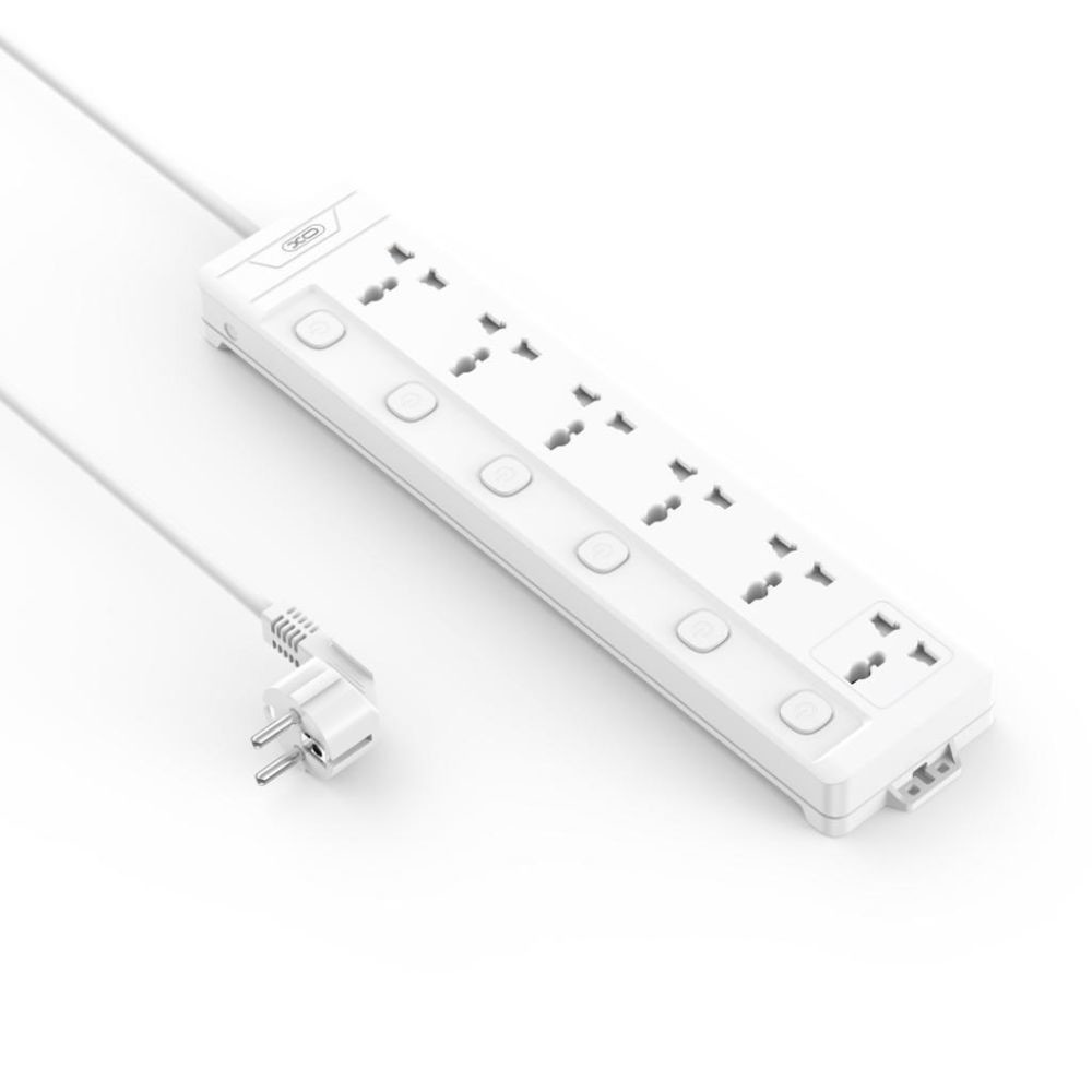 Мережевий подовжувач XO WL18, 6xSocket, 2m, White - 3