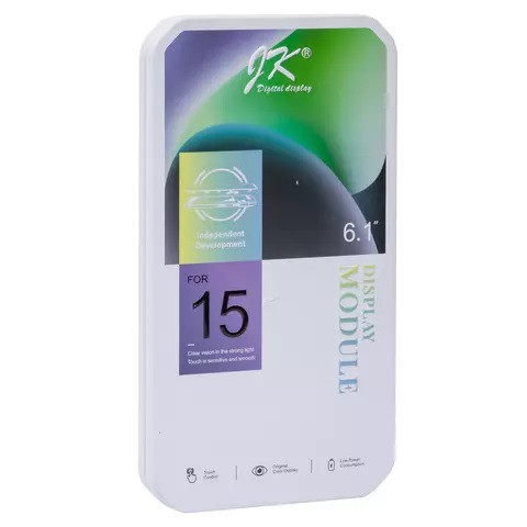 Дисплейний модуль для iPhone 15, Copy, TFT, JK, Black - 2