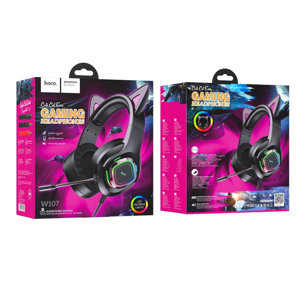 Гарнітура Hoco W107, 2m, Pink - 7