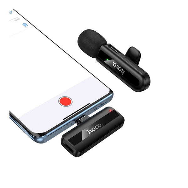 Мікрофон безпровідний Hoco L20 Fair, Type-C, Black - 3