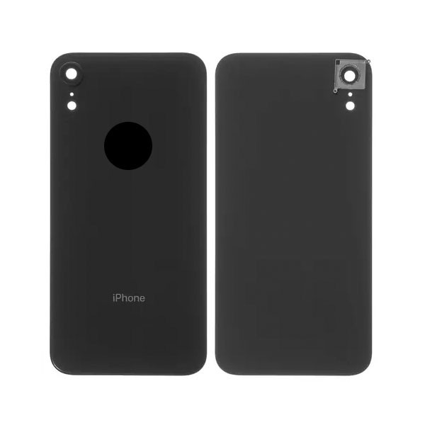 Задня панель корпуса для iPhone XR, чорна, із склом камери, small hole - 1