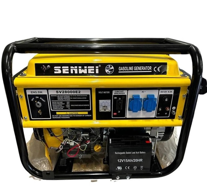 Генератор бензиновий Senwei SV28000E2 7 kWt, однофазний з електростартером - 1