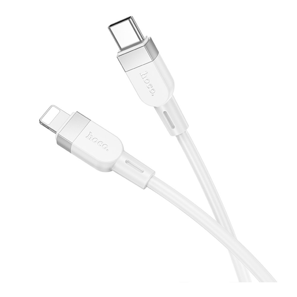 Кабель Hoco X109 Silicone, Type-C to Lightning, PD 27W, 1m, White - 1