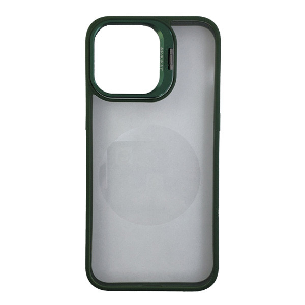 Чохол Defense Case Camera Stand with Camera Glass iPhone 15 Pro Dark Green - 1