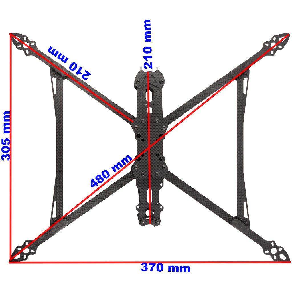 Рама для FPV-дрона Mark4 V2, 10", Carbon - 1