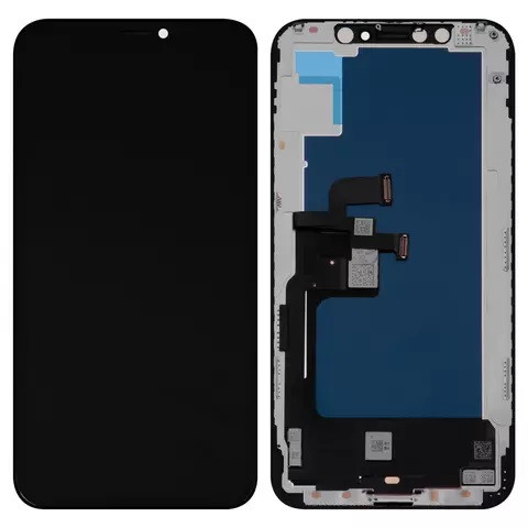 Дисплейний модуль для iPhone XS, High Copy, OLED, ZY OEM hard, Black - 1