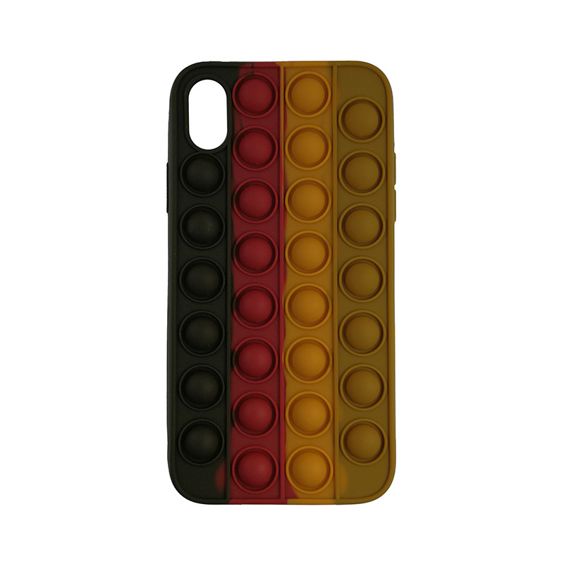 Чохол Pop it Silicon case iPhone XR Black+Red+Brown - 1