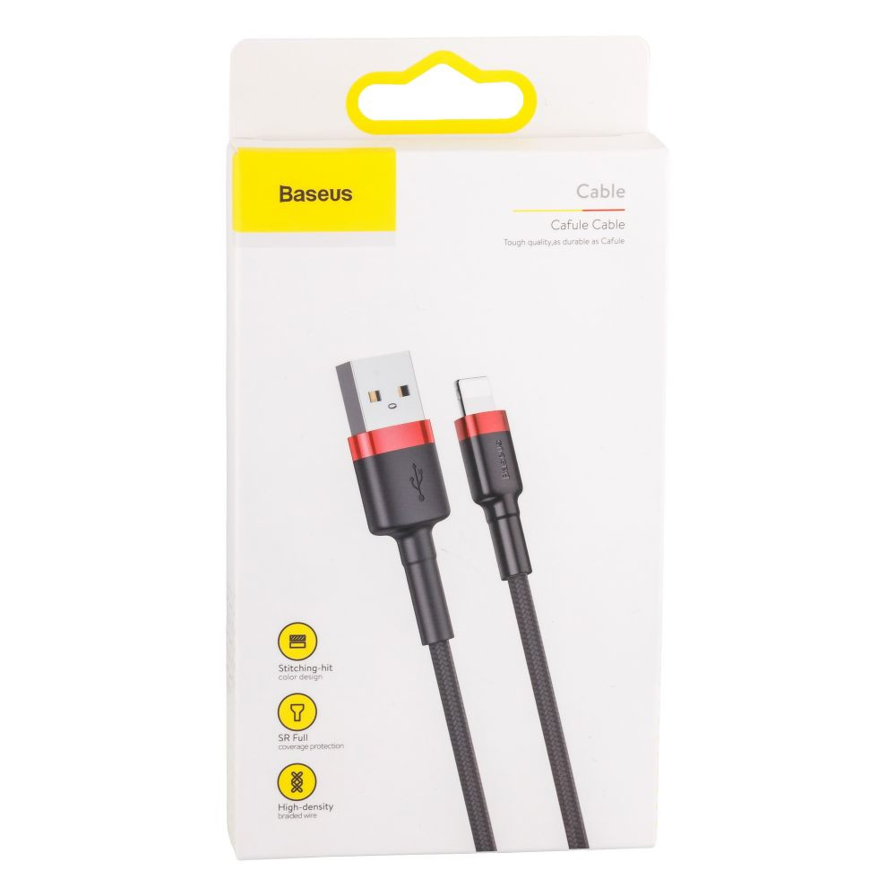 Кабель Baseus cafule Cable USB For lightning 2.4A 0,5M CALKLF-А Red-Black - 2