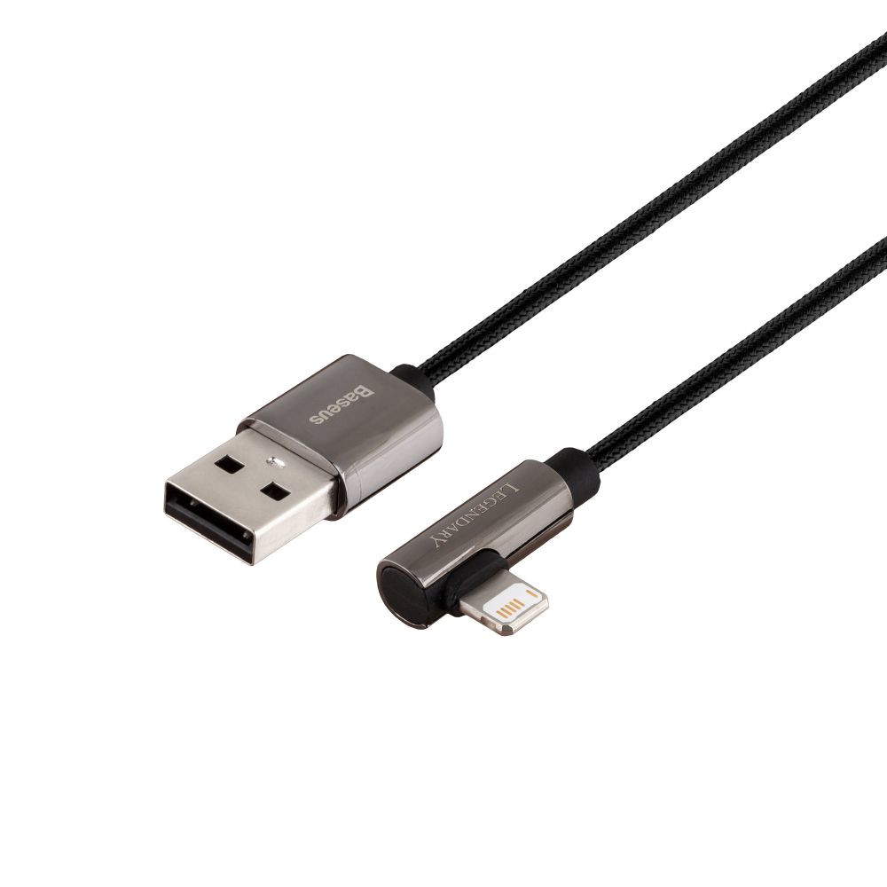 Кабель Baseus Legend Series Elbow Fast Charging Data Cable USB to iP 2.4A 2m CALCS Black - 1