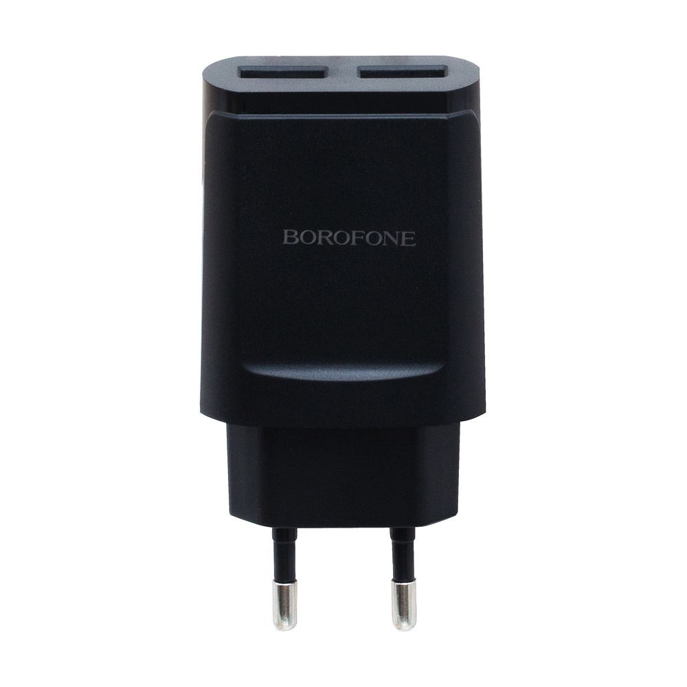 Мережевий Зарядний Пристрій Borofone BA8A 2 USB 2.1A Black - 2