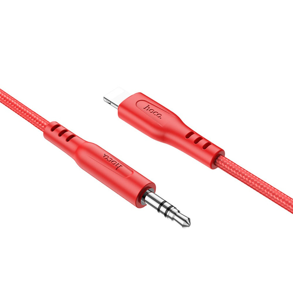 Кабель AUX Hoco UPA18, Lightning to Jack 3.5 mm, 1m, Red - 1