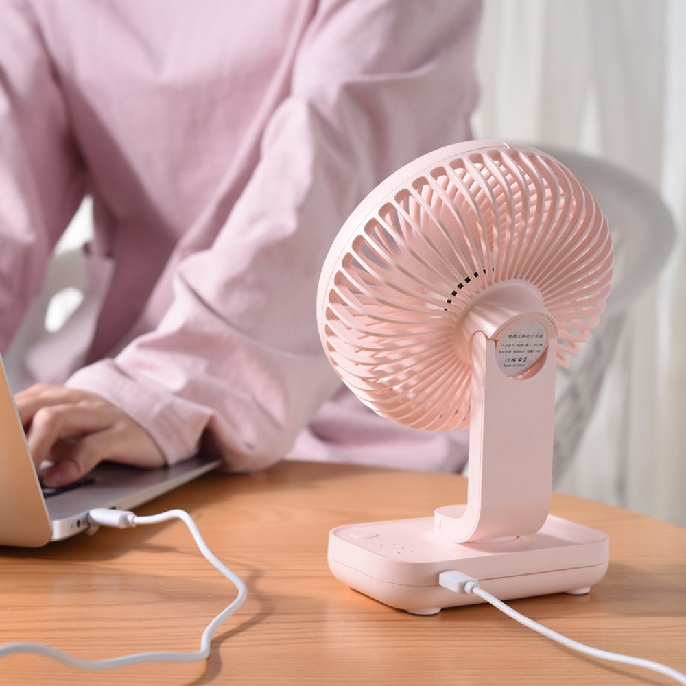 Настільний безпровідний вентилятор GXQC D606, Pink - 11