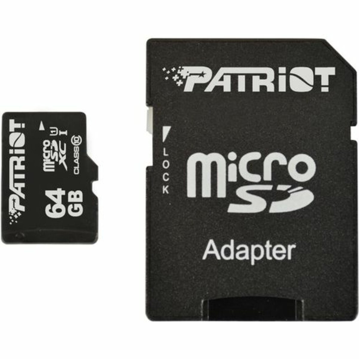 Карта пам'яті Patriot LX Series, 64Gb, micro SDXC UHS-1, class 10, adapter SD - 1