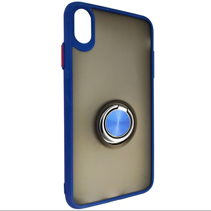 Чехол Totu Copy Ring Case iPhone XS MAX Blue+Red - 1
