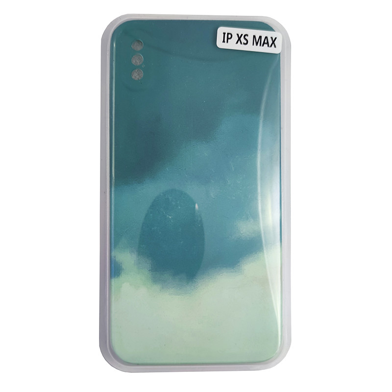 Чохол Silicone Water Print iPhone XS Max Mix Color Green - 1