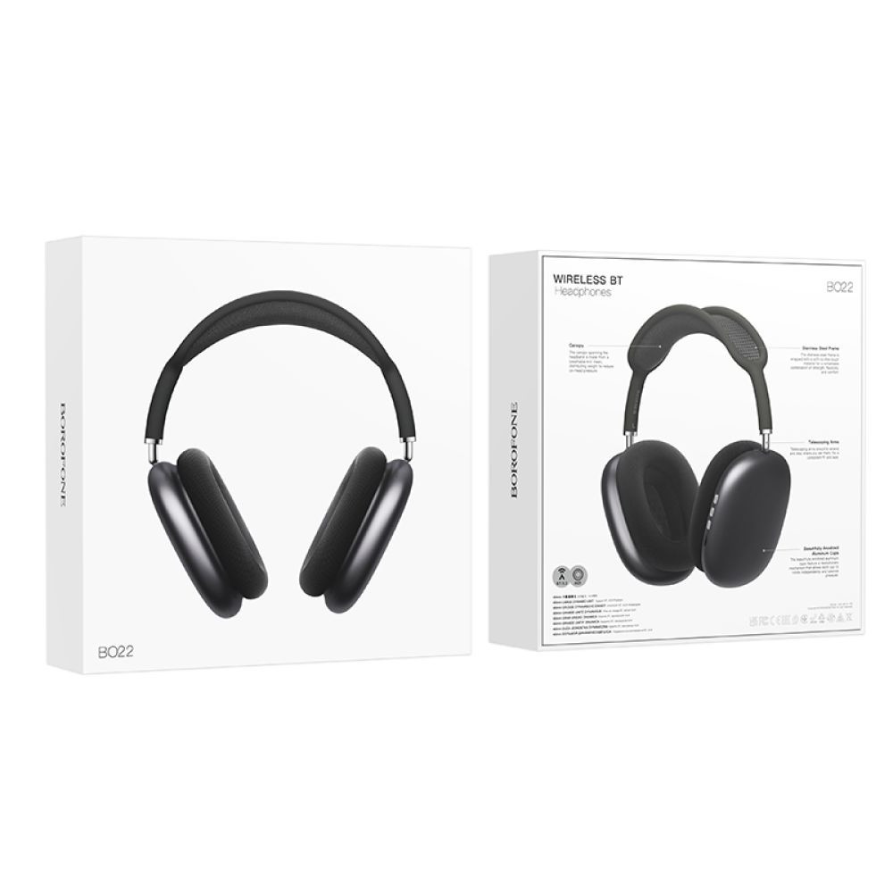 Безпровідна гарнітура Borofone BO22, Dark Gray - 8