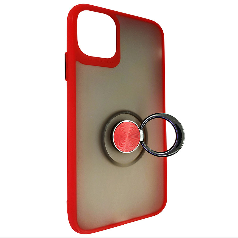 Чохол Totu Copy Ring Case iPhone 11 Red+Black - 2