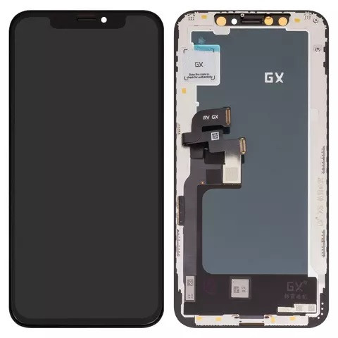 Дисплейний модуль для iPhone XS, Copy, TFT, GX, Black - 1