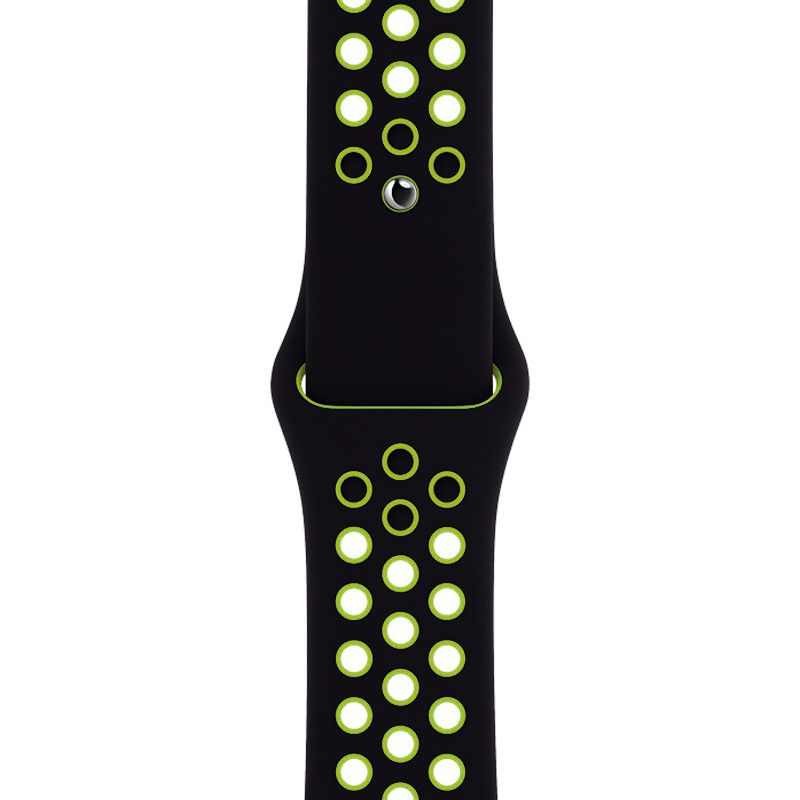 Ремінець для Apple Watch 42/44/45/49 mm Nike Sport Band Black/Green - 1