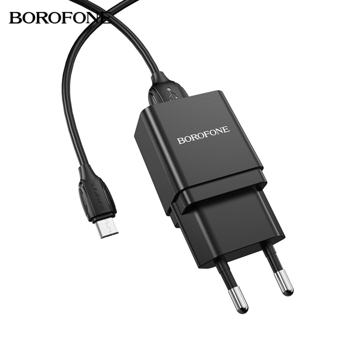 Мережевий зарядний пристрій Borofone BA19A, Cable Micro, Black - 4