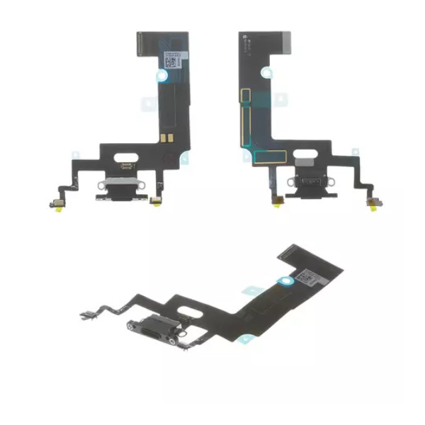 Шлейф для iPhone XR, із роз'ємом зарядки та мікрофоном, Original PRC, Black - 1