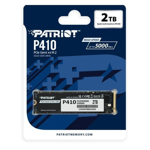 SSD-накопичувач M.2 Patriot P410, 2 TB, NVMe 2280 PCIe Gen4 x4 TLC - 2
