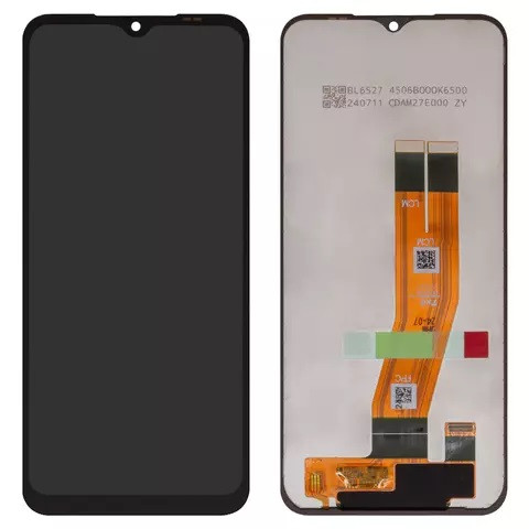 Дисплейний модуль для Samsung A145 Galaxy A14, Service Pack, з жовтим шлейфом, Black - 1