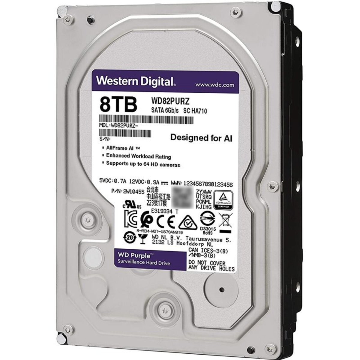 HDD Western Digital 3.5&quot; Purple 8TB 256MB, 7200 RPM, SATA 6 Gb/s - 2