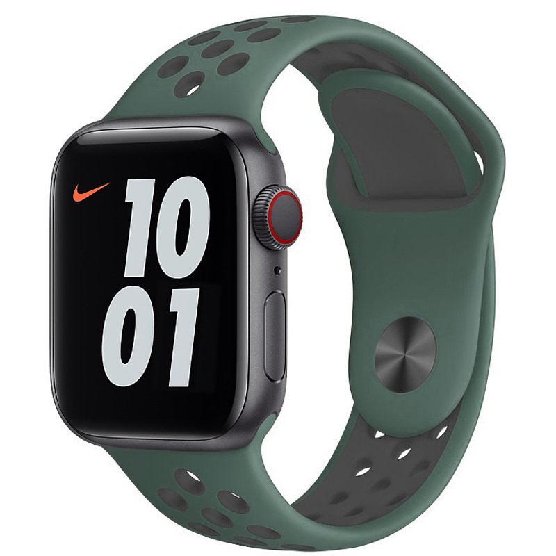 Ремінець для Apple Watch (42-44mm) Nike Sport Band Wood Green/Gray - 2