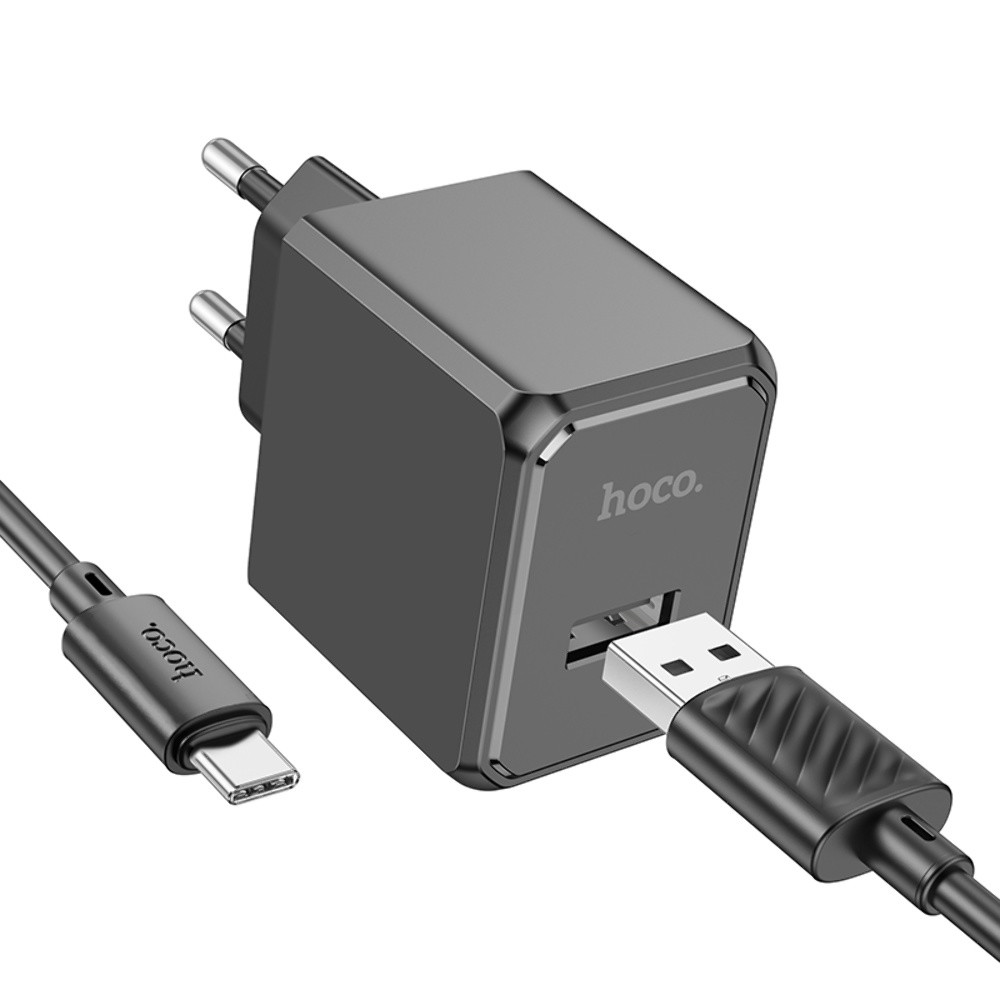Мережевий зарядний пристрій Hoco CS11A, Cable Type-C, Black - 1