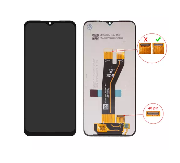 Дисплейний модуль для Samsung A146B Galaxy A14 5G, BS066FBM-L09-DB01_1.1, Service Pack, 48 pin,Black - 1