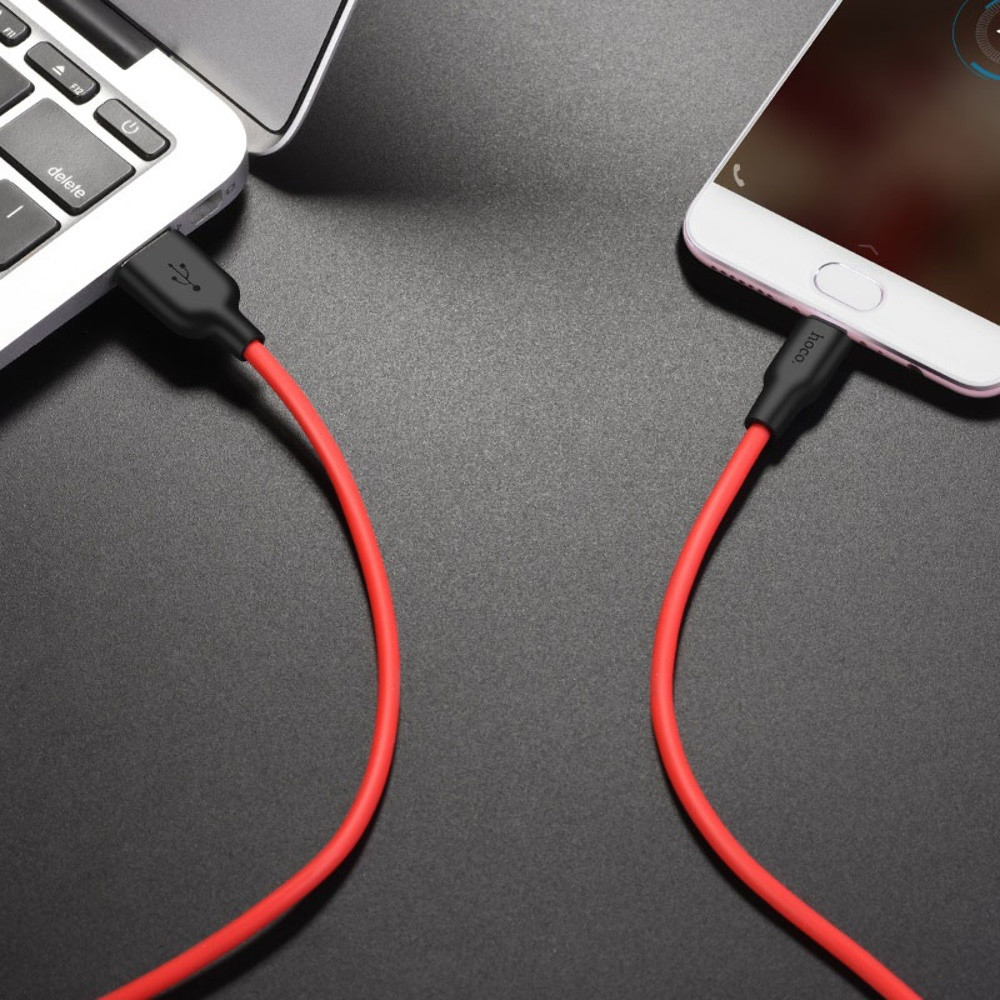 Кабель Hoco X21 Plus, Micro, 1m, 2.4A, Red - 9