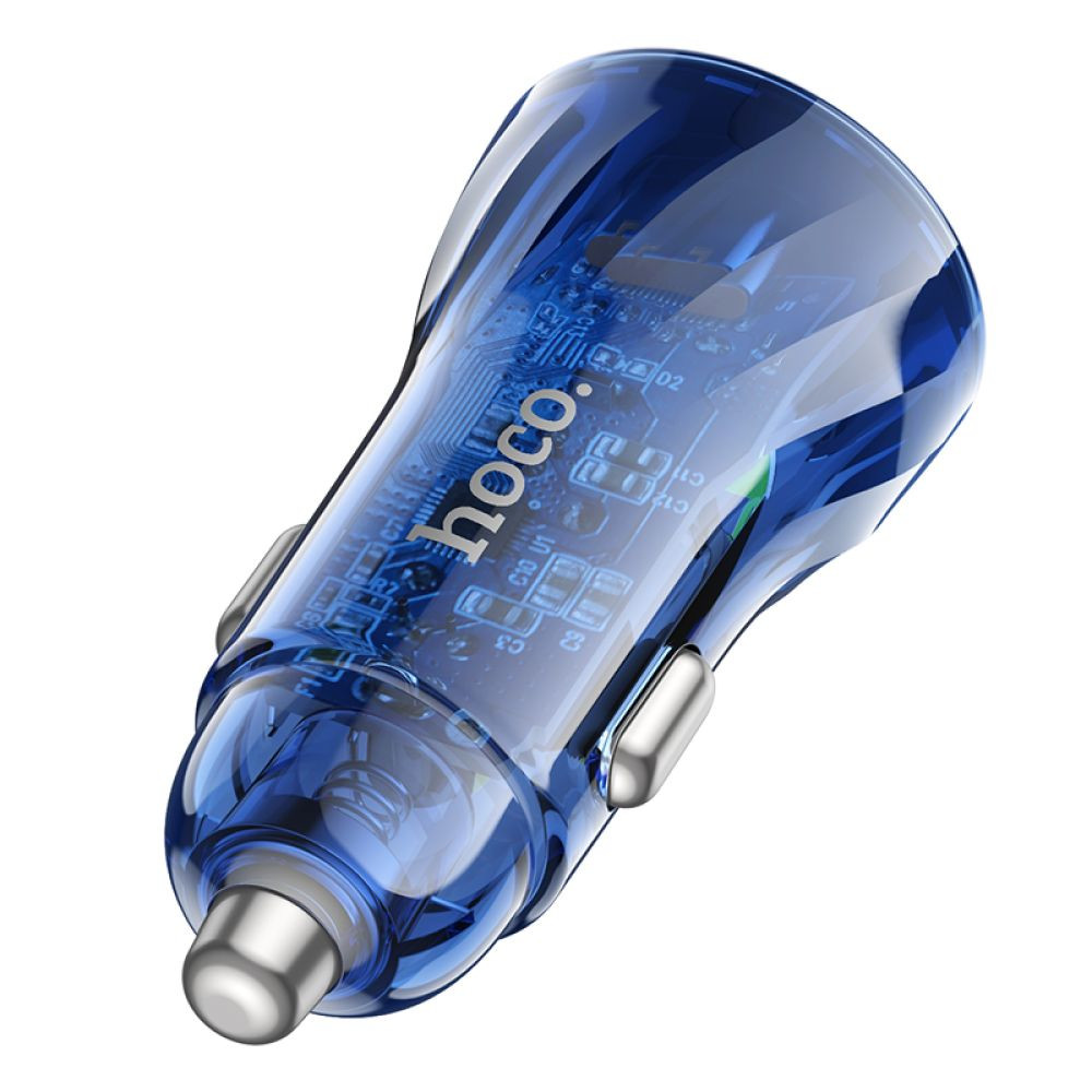 Автомобільний зарядний пристрій Hoco Z47A Transparent, PD 30W, QC3.0, Black - 9