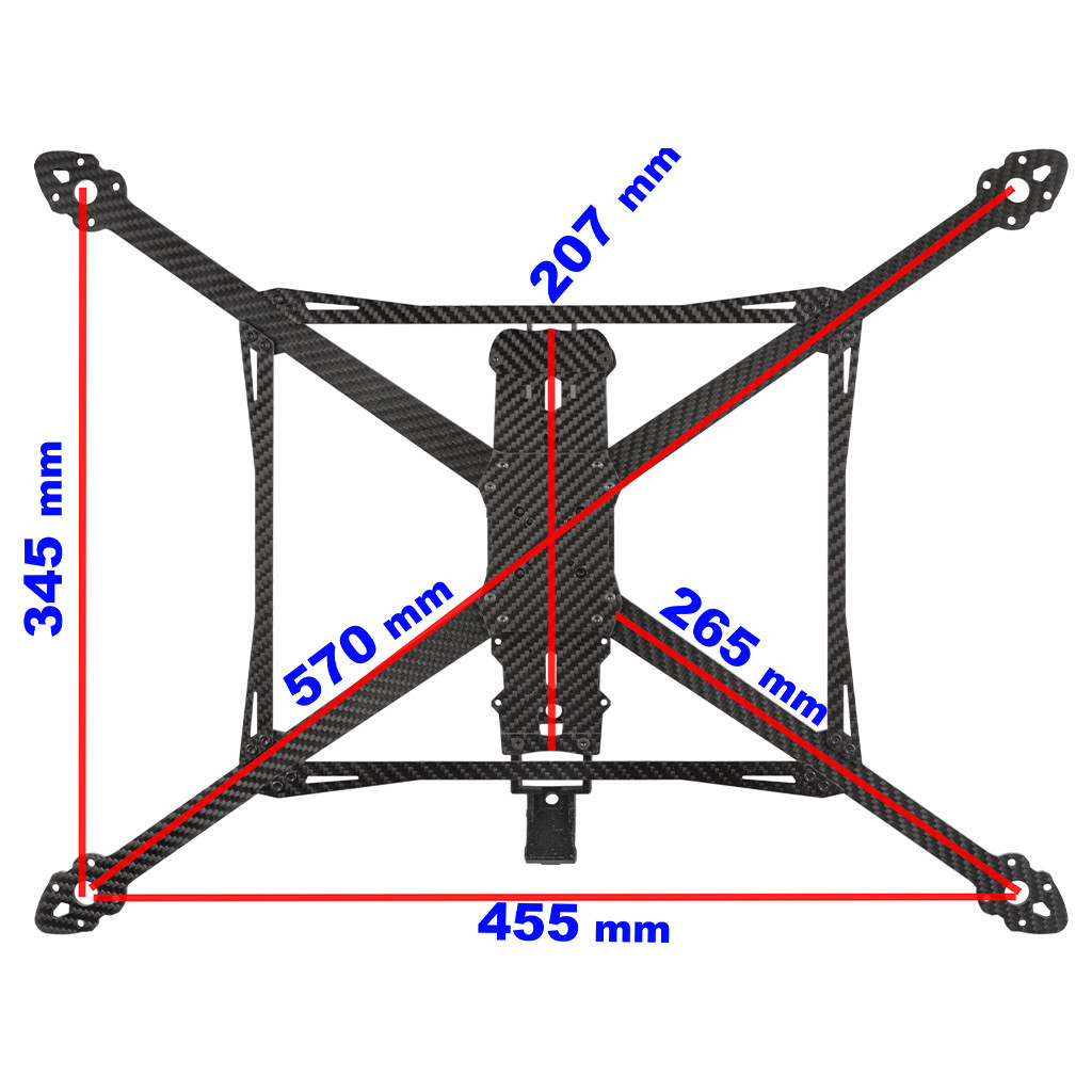 Рама для FPV-дрона Mark4, 13", 570 mm, Carbon - 1