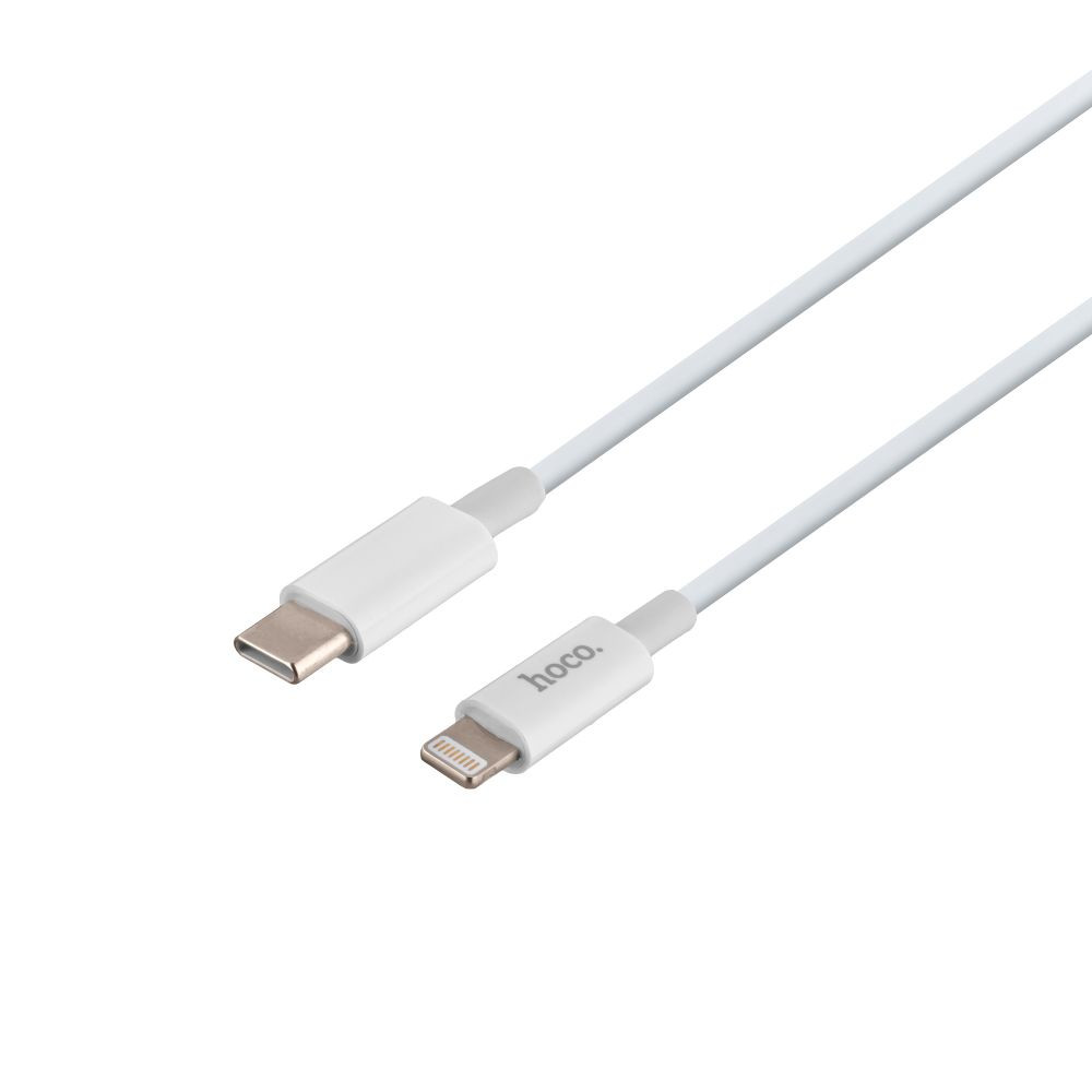 Мережевий зарядний пристрій Hoco C95A, Cable Type-C to Lightning, PD 20W, QC 3.0, White - 6