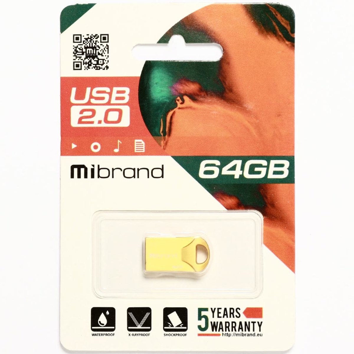 Флешка Mibrand USB 2.0 Hawk 64Gb Gold - 2