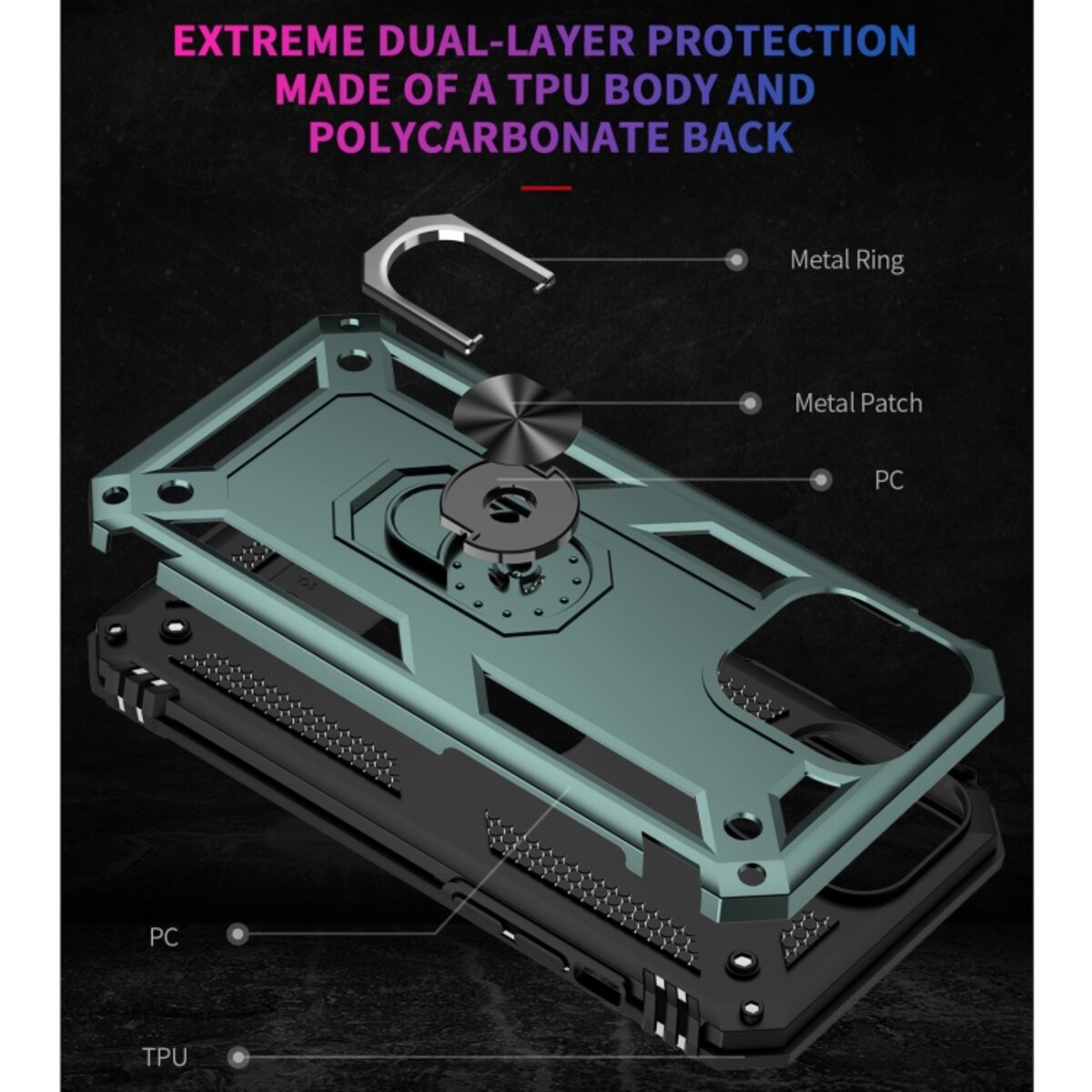 Чохол Cosmic Robot Ring for Apple iPhone 14 Pro Army Green - 5