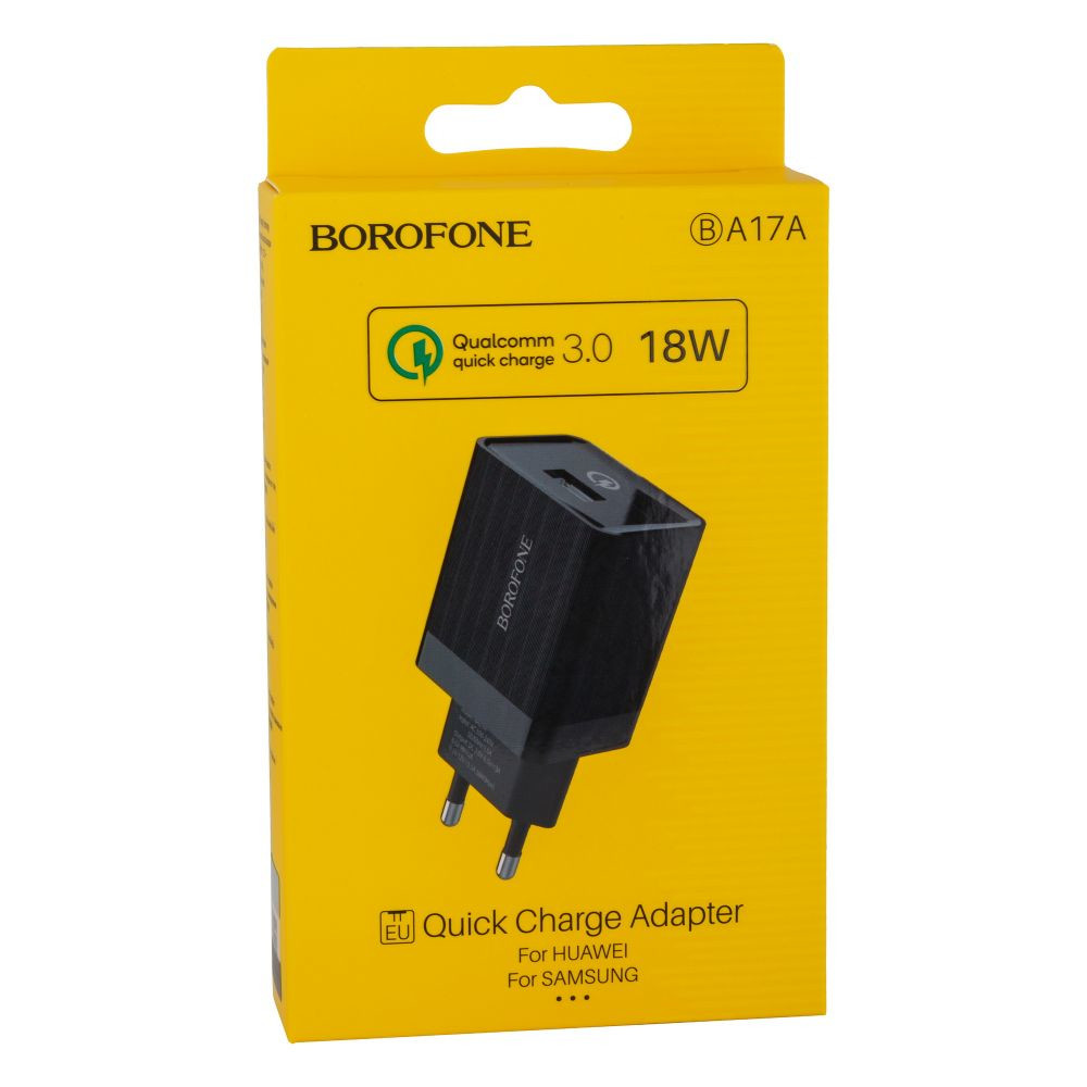 Мережевий Зарядний Пристрій Borofone BA17A QC 3.0 18W White - 2