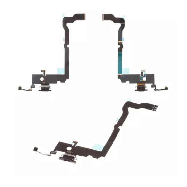 Шлейф для iPhone XS Max, із роз'ємом зарядки та мікрофоном, Black - 1