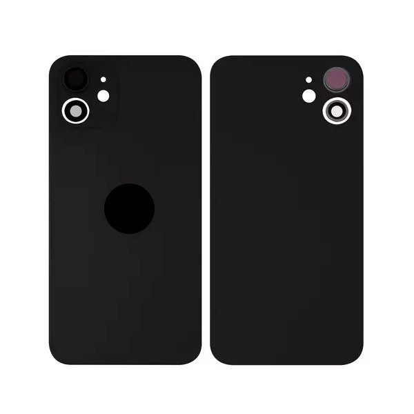 Задня кришка для iPhone 12, зі склом камери, Small Hole, Black - 1