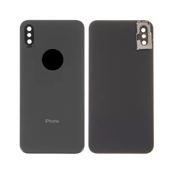 Задня панель корпуса для iPhone X, чорна, із склом камери, small hole - 1
