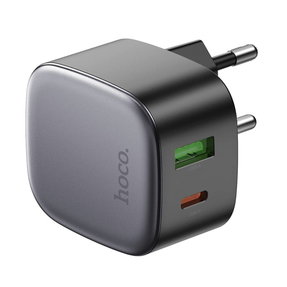 Мережевий зарядний пристрій Hoco CS32A, 1xUSB-C, 1xUSB, PD 20W, QC 3.0, Black - 6