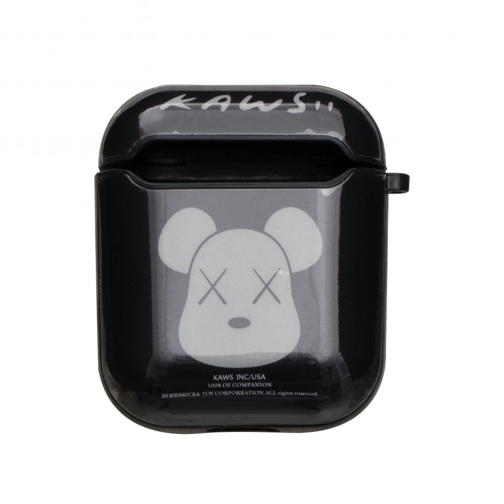 Silicone Case for AirPods Glossy Brand Kaws black - 1