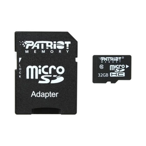 Карта пам'яті Patriot LX Series, 32Gb, micro SDHC UHS-1, class 10, adapter SD - 1
