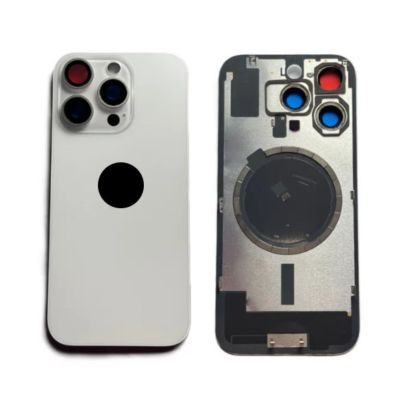 Задня кришка для iPhone 16 Pro Max, зі склом камери, Original PRC, White Titanium - 1